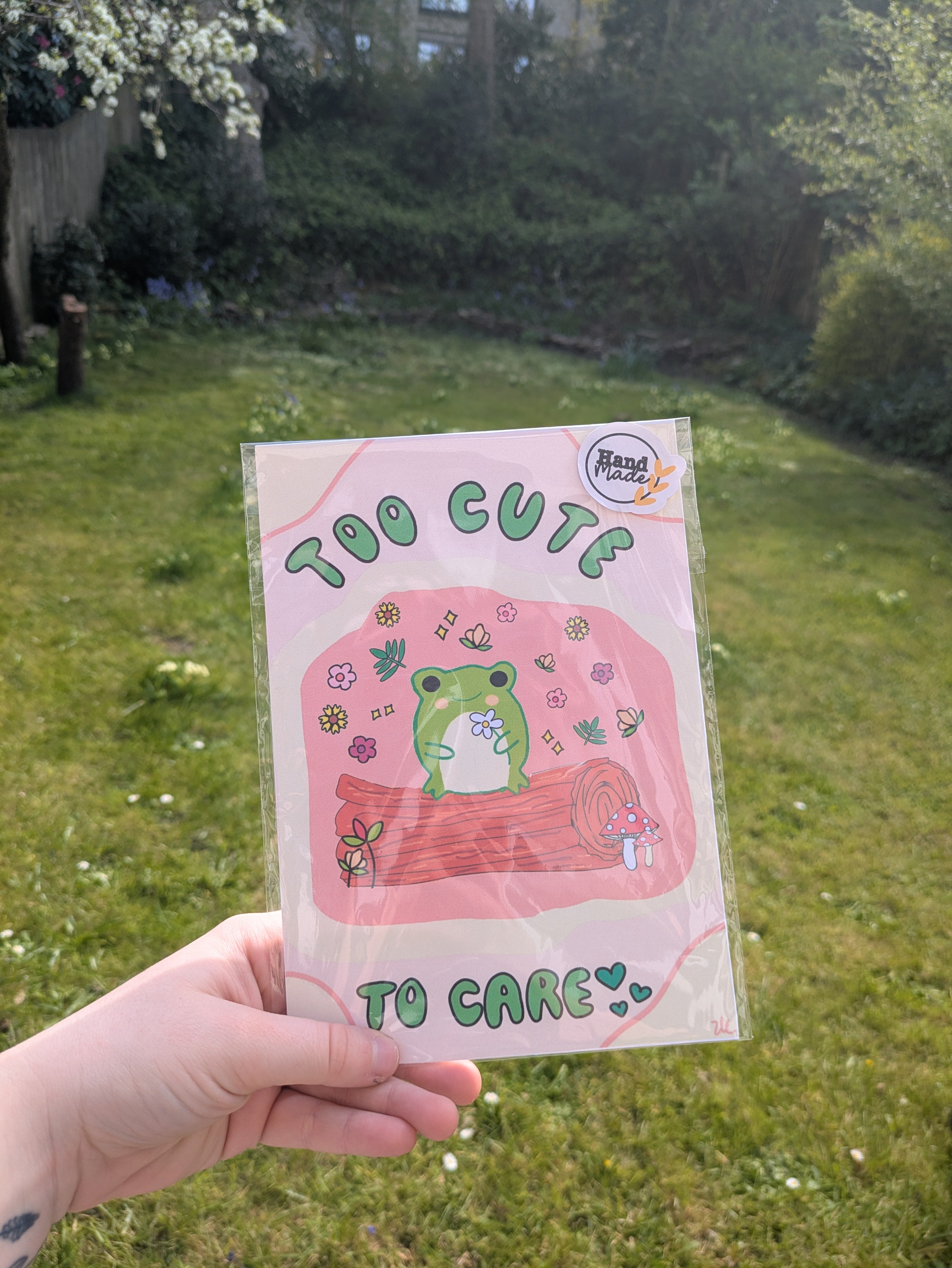 Too Cute to Care Frog Print – Cute Aesthetic Wall Art 🐸✨