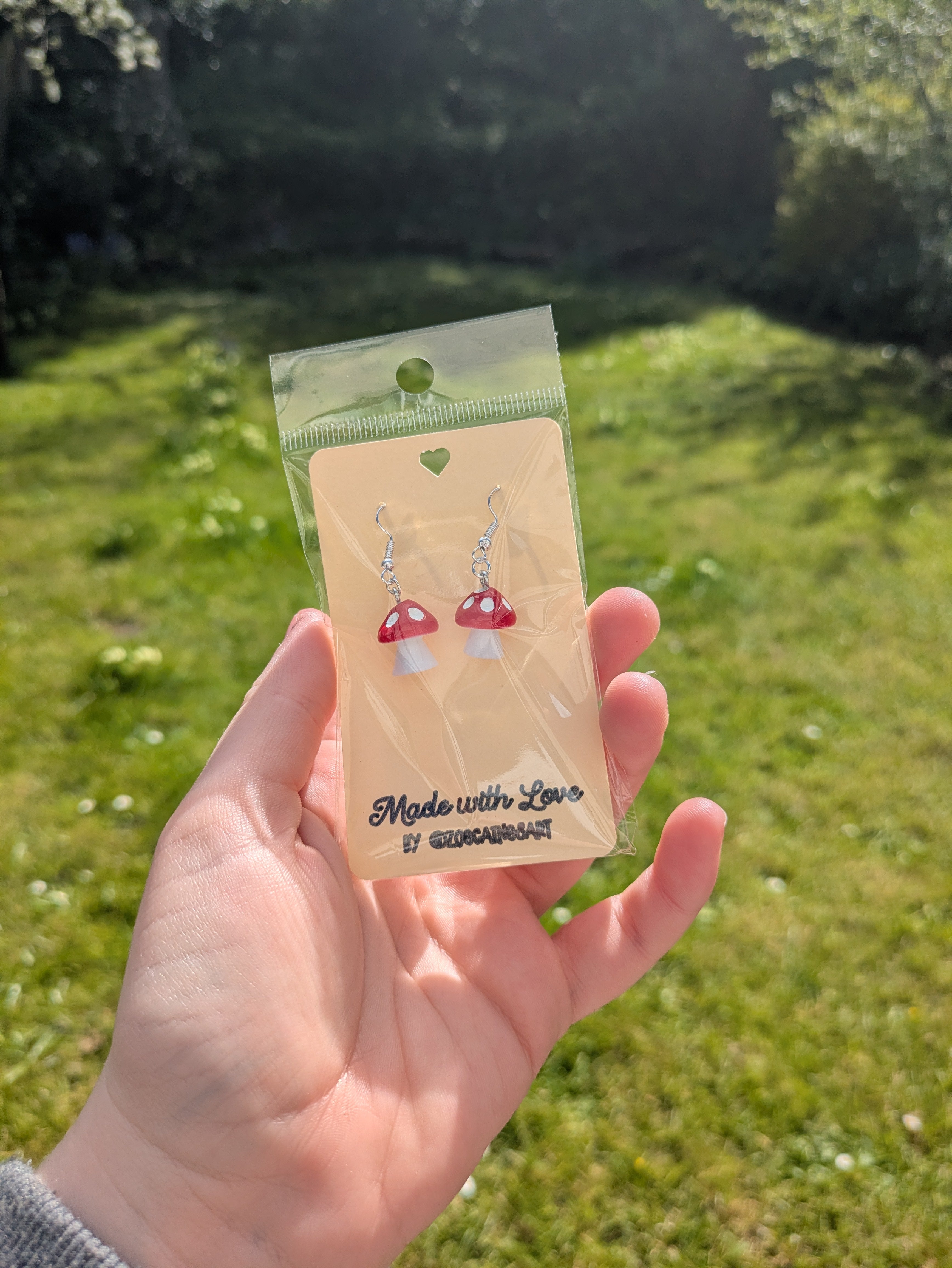 Cute Mushroom Dangle Earrings – Cottagecore Jewellery 🍄✨