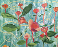 Bloom - original floral acrylic painting - 32 x 40 inches