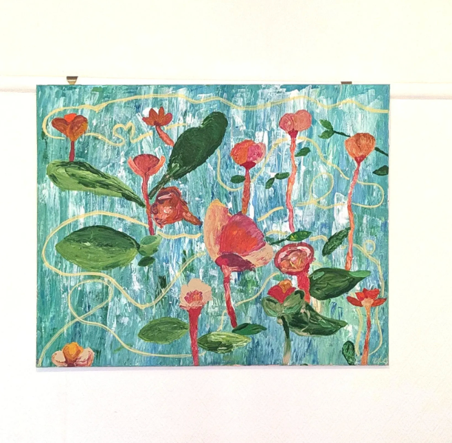 Bloom - original floral acrylic painting - 32 x 40 inches
