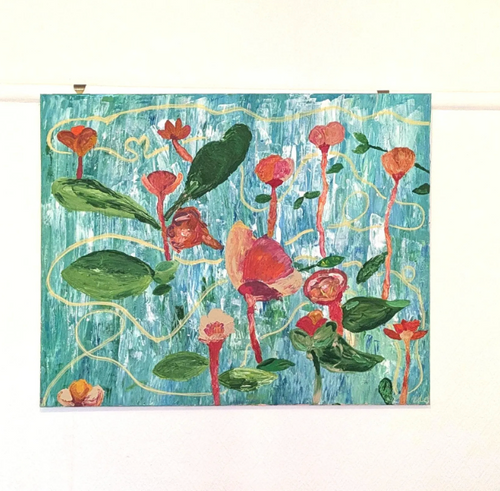 Bloom - original floral acrylic painting - 32 x 40 inches