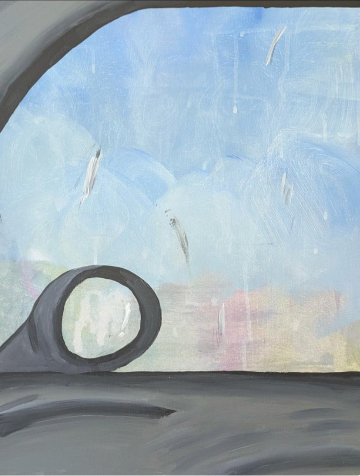 The Car Window - original acrylic painting - 18x24" / 42.72 x 60.96cm