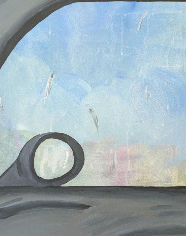 The Car Window - original acrylic painting - 18x24" / 42.72 x 60.96cm