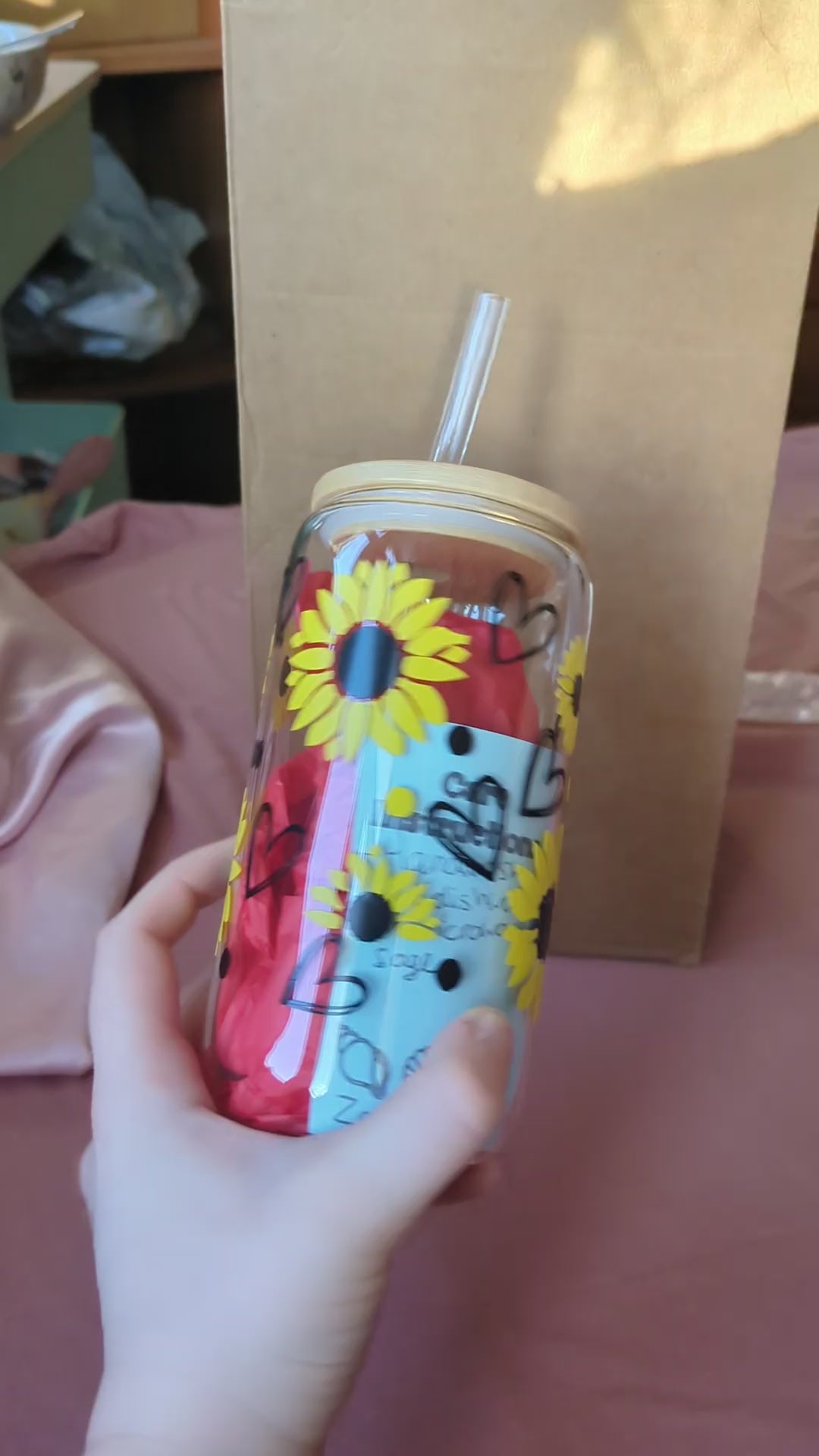 Glass Sunflower Tumbler 🌻