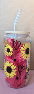 Glass Sunflower Tumbler 🌻