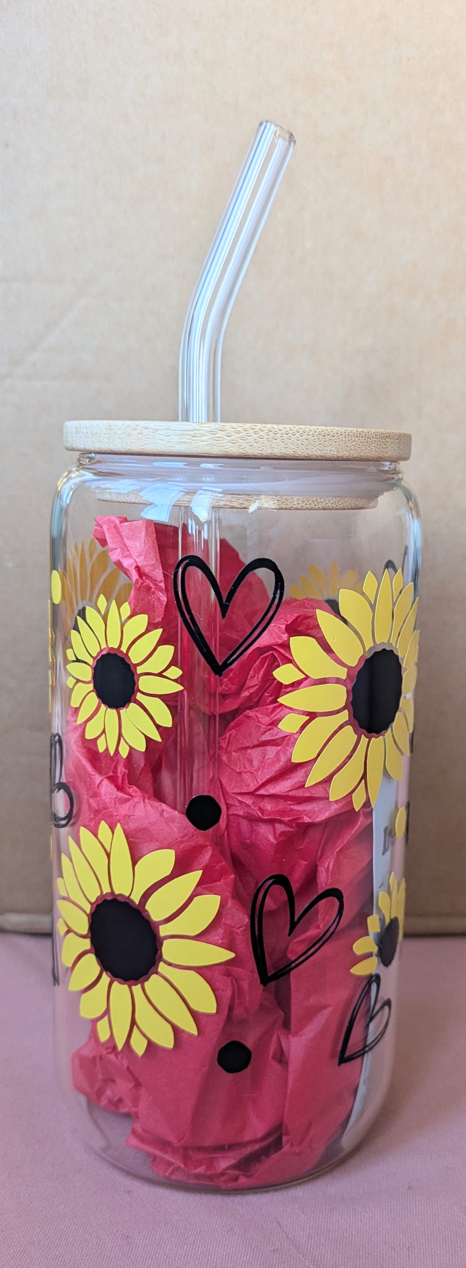 Glass Sunflower Tumbler 🌻